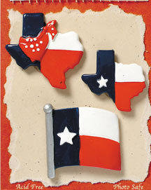 S1090 - Red, White & Blue Texas - Flat Backed Resin Scrapbook Embellishment Set