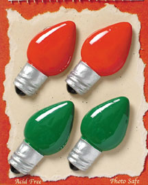 S1099 - Christmas Lights - Flat Backed Resin Scrapbook Embellishment Set