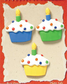 S1113 - Cup Cakes - Flat Backed Resin Scrapbook Embellishment Set