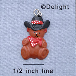 7256 - Cowboy Bear - Resin Charm