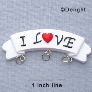 7324 - Banner - Love Red Heart  - Resin Charm Holder