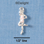 C1838* - Ballet Girl - Spinning - Silver Charm