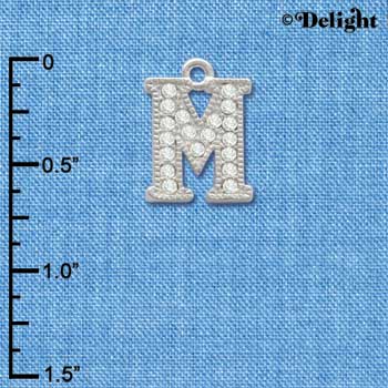 C3715 tlf - Swarovski Crystal - M - Beaded Border - Silver Charm