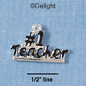 C1853 - #1 Teacher - Black - Silver Charm