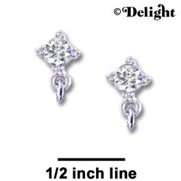 F1010 - 5mm Clear Swarovski Crystal Post Earrings - Silver plated Finding (3 pairs per package)