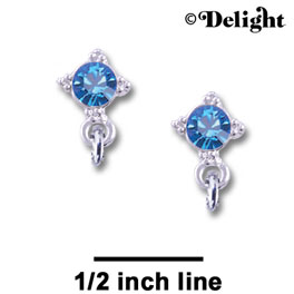 F1013 - 5mm Blue (Sapphire) Swarovski Crystal Post Earrings - Silver plated Finding (3 pairs per package)