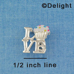 F1439 tlf - Love with Vanilla Cupcake - Silver Plated Pin