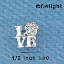 F1440 tlf - Love with Paw - Silver Plated Pin