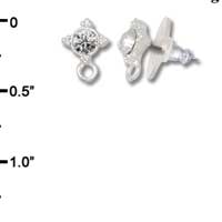 F1010 - 5mm Clear Swarovski Crystal Post Earrings - Silver plated Finding (3 pairs per package)