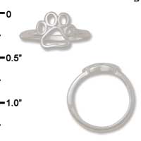 F1445 tlf - Open Paw - Size 7 - Silver Plated Ring